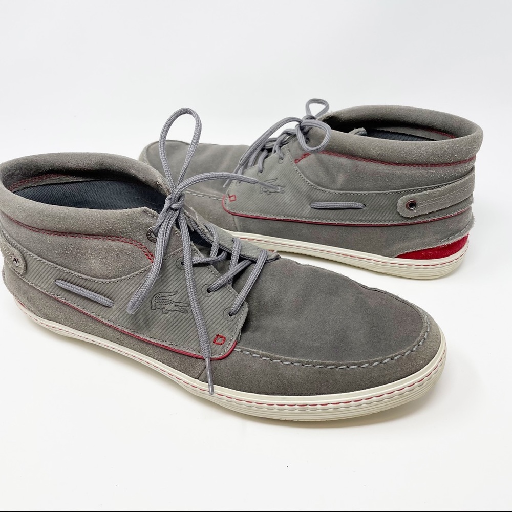 Lacoste Gray High Top Deck Shoe Sneaker - Boat Shoe Meyssac - 12